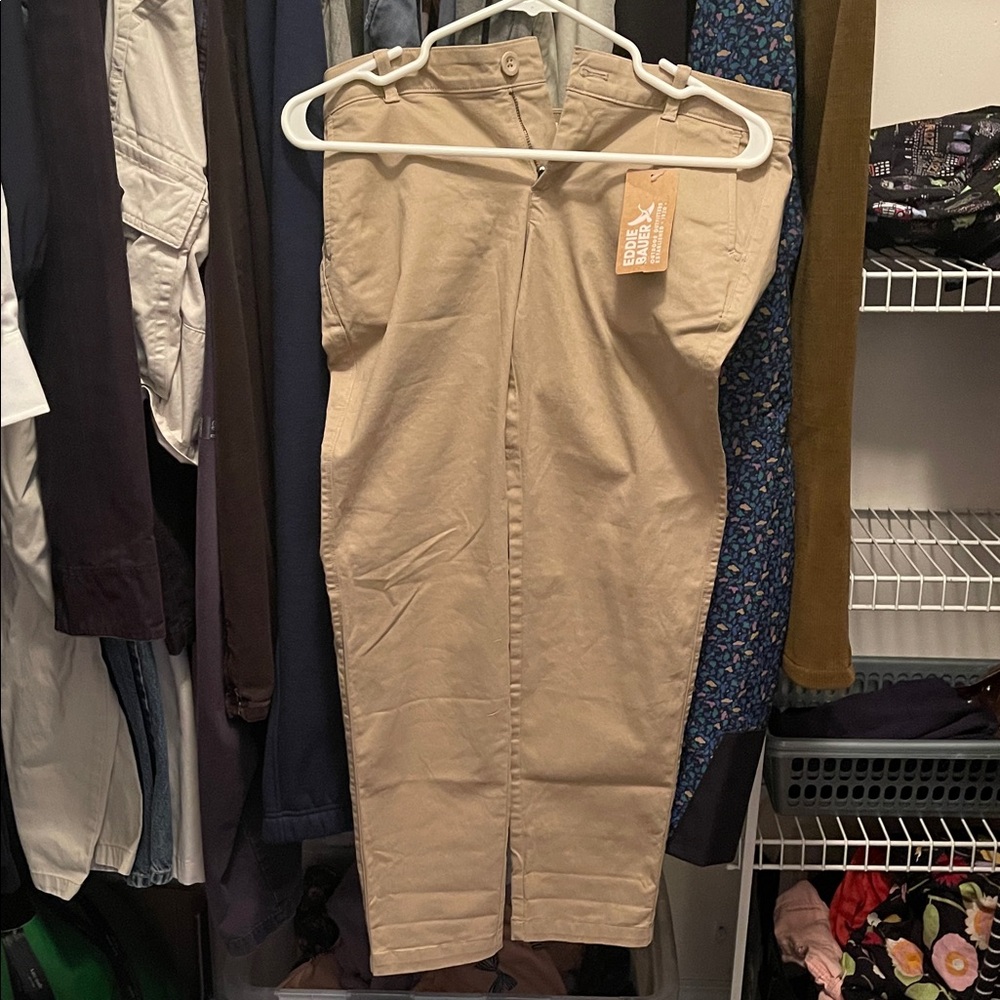 2/$50 final sale Eddie Bauer Women's Khaki Straight-Leg Chinos